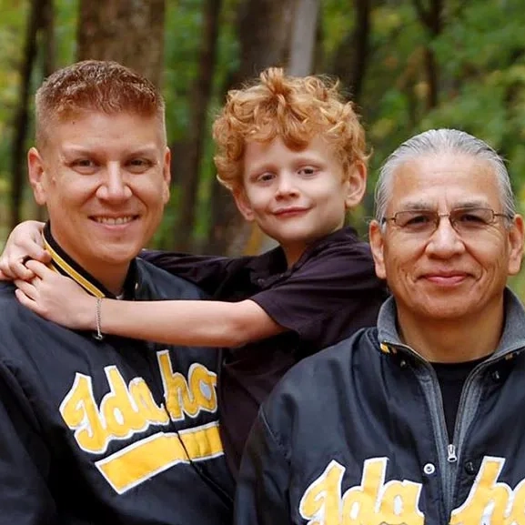 Photo of Kram Allen and members of his family.