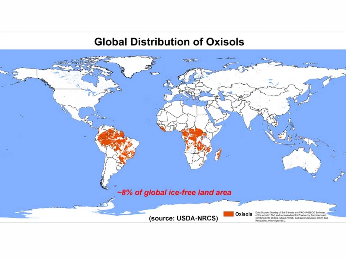 Global map of oxisols distribution