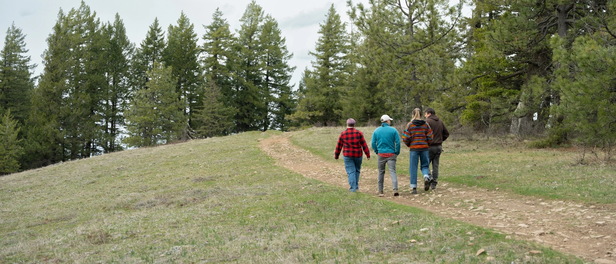 Zephryn Andrews, Nathan Blackburn, Chris Zajchowski, and Jacqueline Snow, at McCroskey State Park. The Parks and Recreation class under the tutelage of Prof. Chris Zajchowski, worked with McCroskey and Heyburn State Park manager Nathan Blackburn to gather stakeholder input regarding improvement projects at McCroskey.