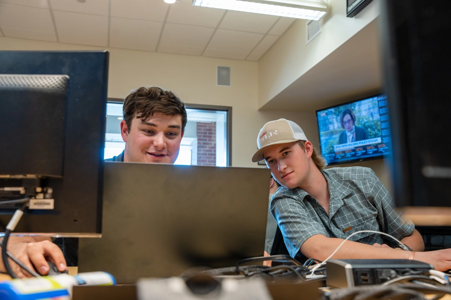 Stock photos and b-roll of AERS students in the Barker Trading Room to use for future marketing efforts.