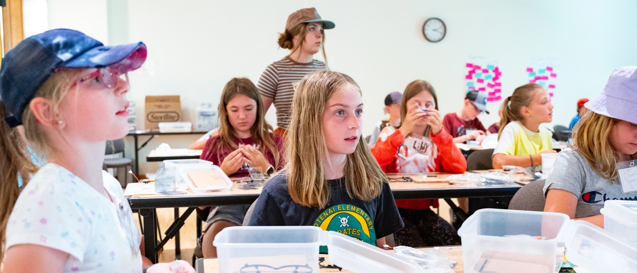 The Ӱֱ's College of Education, Health and Human Sciences played host to 43 middle school students at the Sandpoint Organic Agriculture Center, showing them how to build and fly their own drones, while at the same time, teaching them about career opportunities involving drone technology.