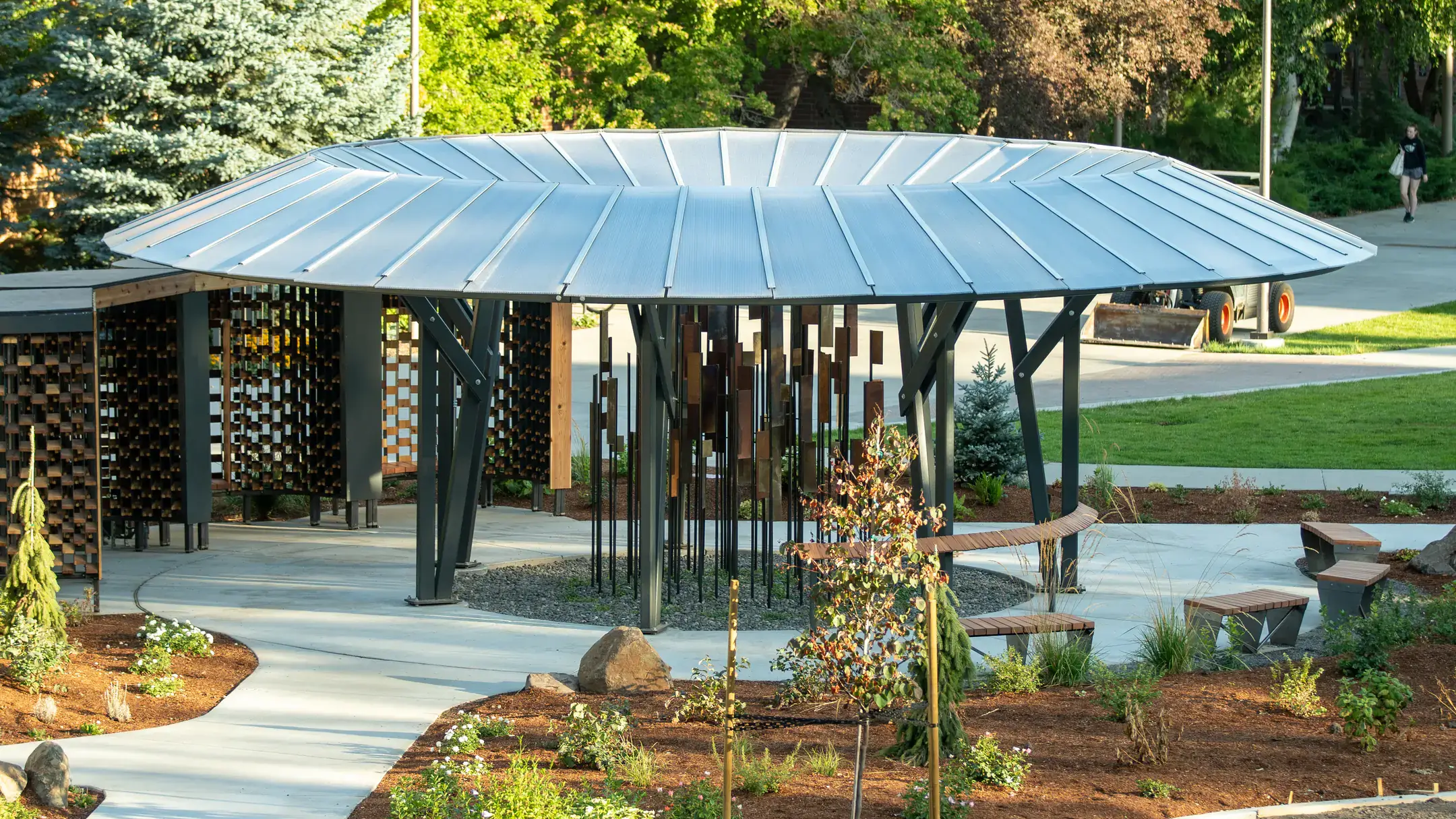 Construction of the Vandal Healing Garden on the University of Idaho Campus.