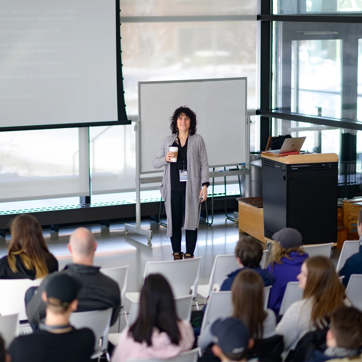College of Letter Arts and Social Sciences adn the Lionel Hampton School of Music Lionel Hamption Jazz Festvial 2019 workshop The Business of Songwriting - Angela Parrish IRIC Atrium