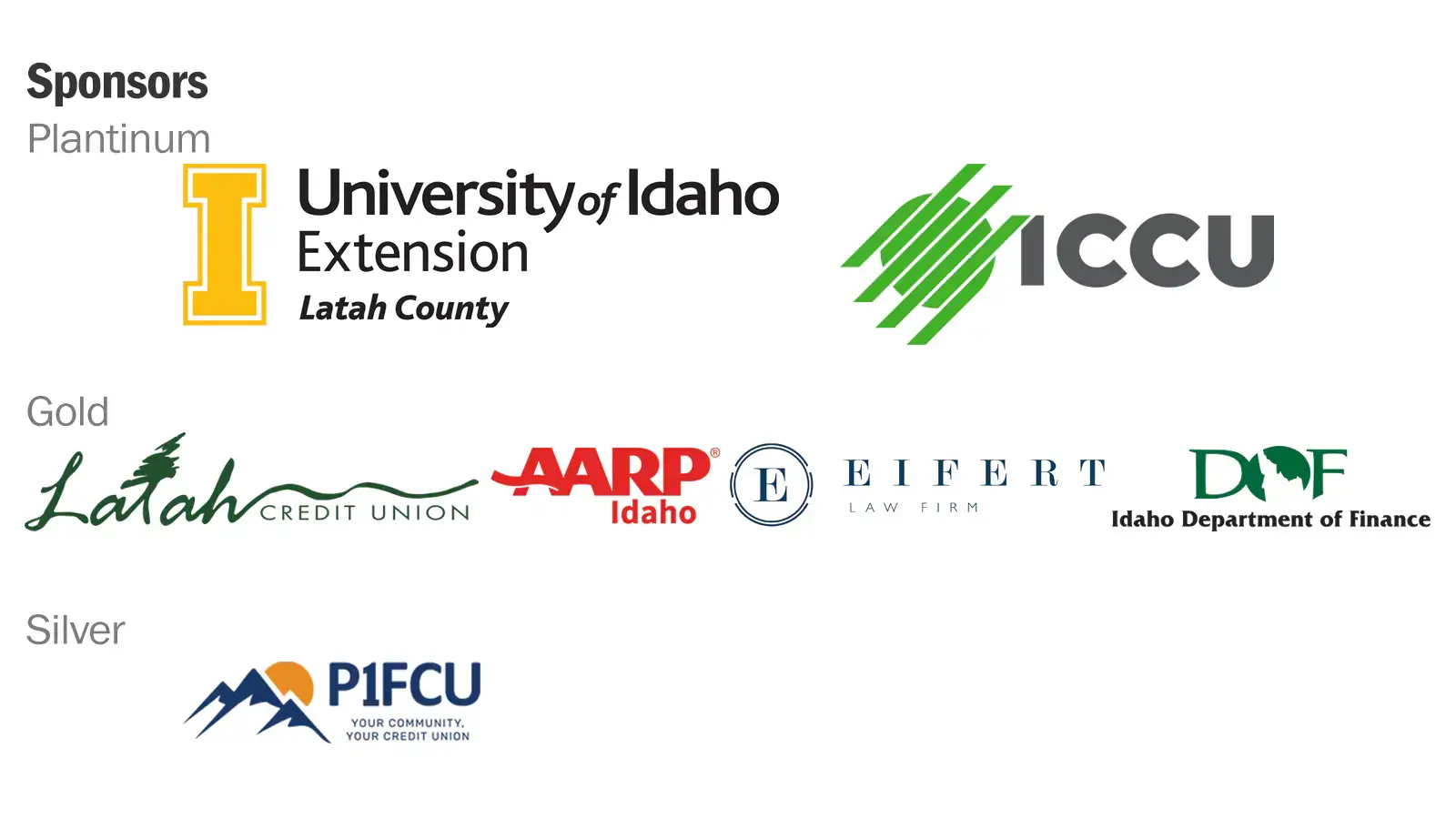 Our financial conference sponsors