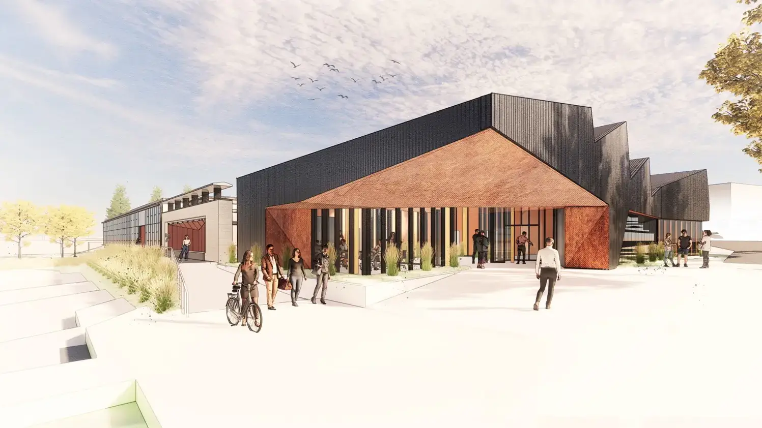 An illustration of a new building