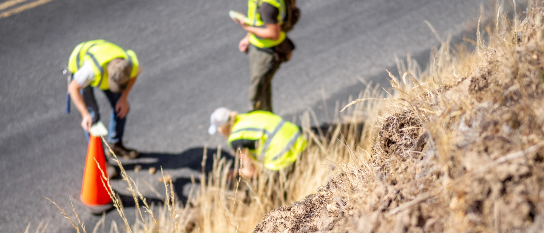 Faculty Elizabeth Cassel GEOL 324 class field trip to an outcrop of Belt Supergroup on Mill Rd.