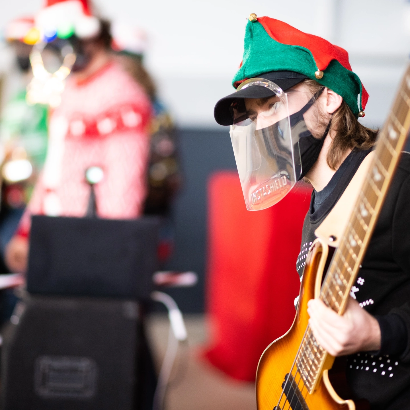 The Vandal Marching Bande using cups as instruments for Year's End