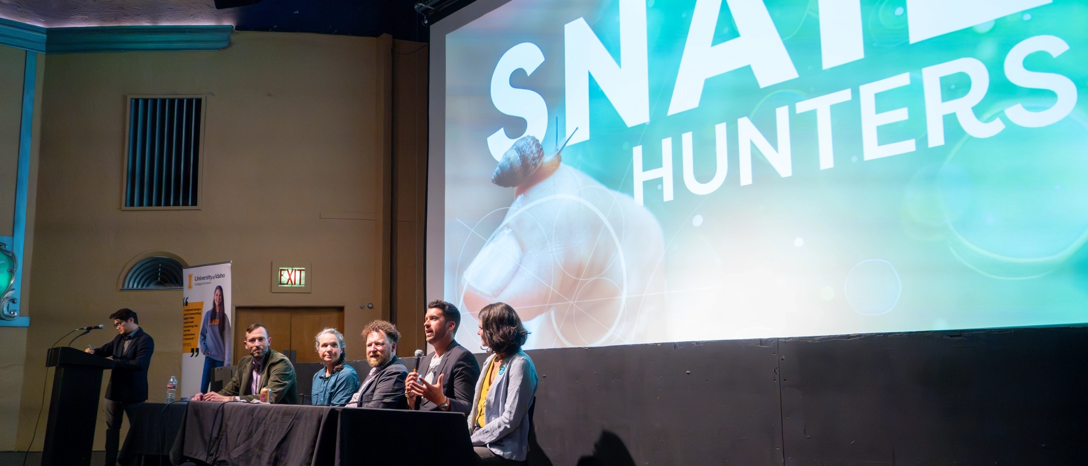 Premiere of the Snail Hunters documentary during the KINO Short Film Festival at the Kenworthy Performing Arts Centre in downtown Moscow, ID on April 26, 2025.