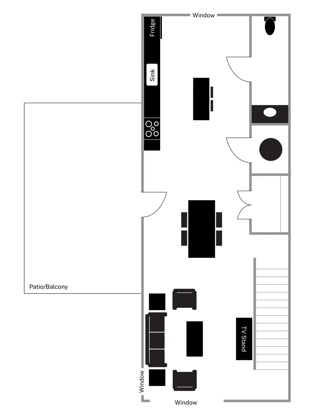 A blueprint of an apartment.