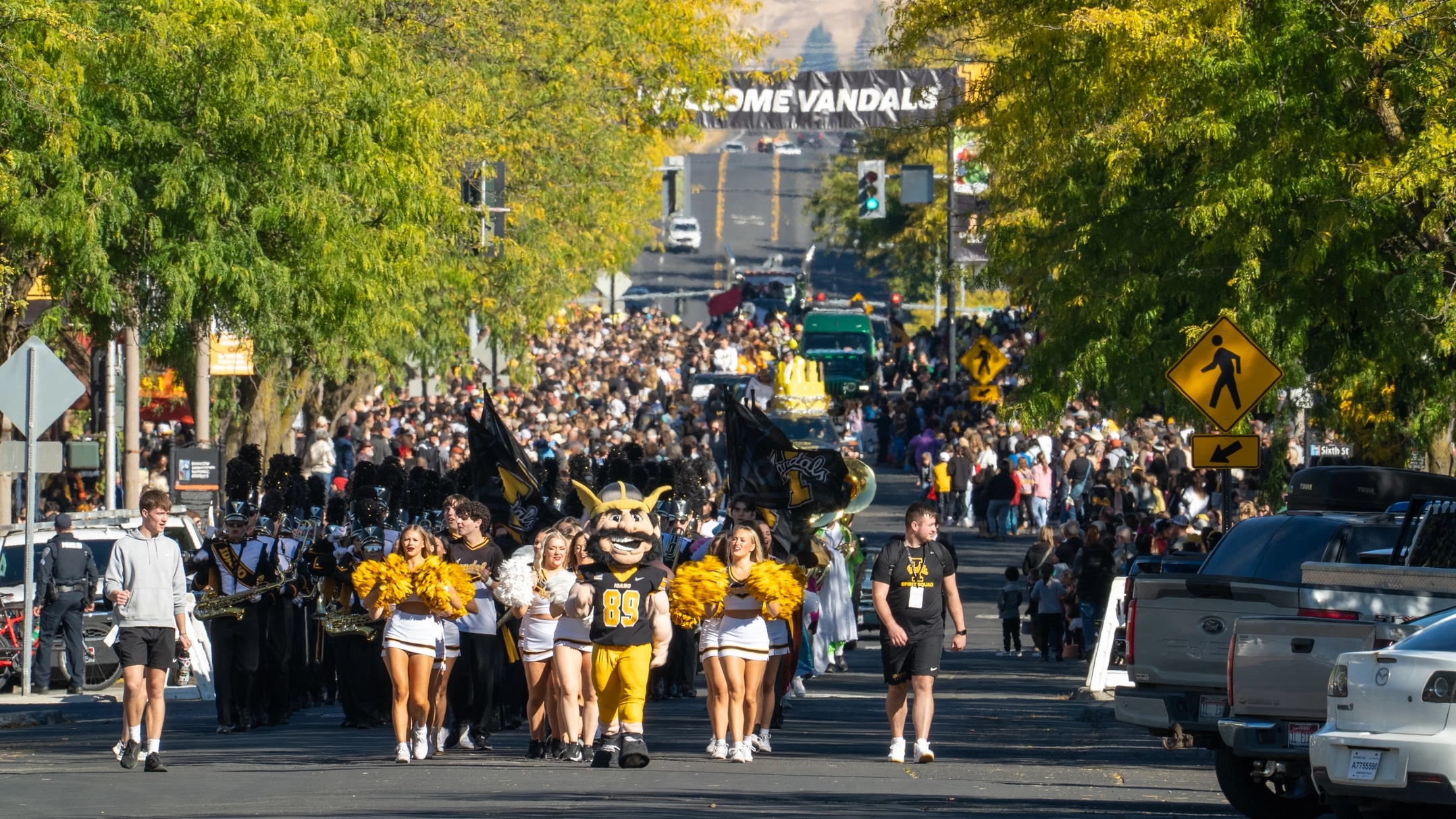 2024 Homecoming parade on Main Street in downtown Moscow, Idaho.