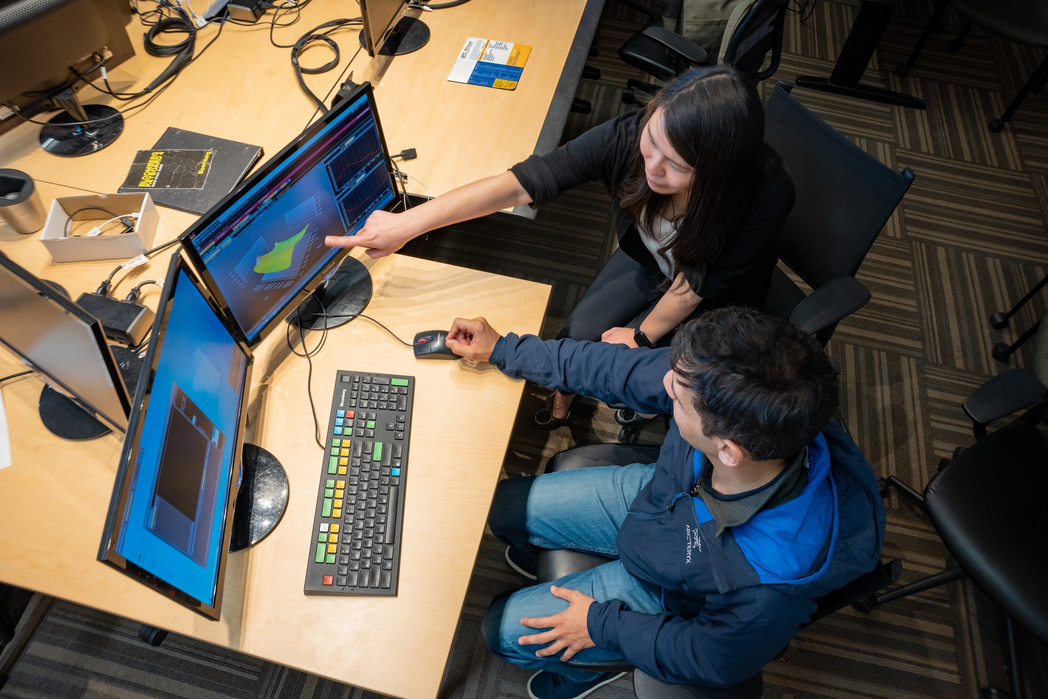Stock photos and b-roll of AERS students in the Barker Trading Room to use for future marketing efforts.