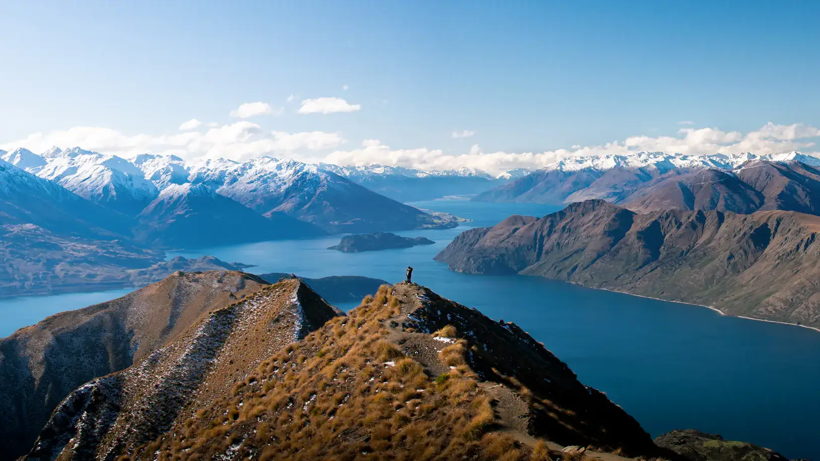Ahmed Razan atop a mountain in Auckland, New Zealand