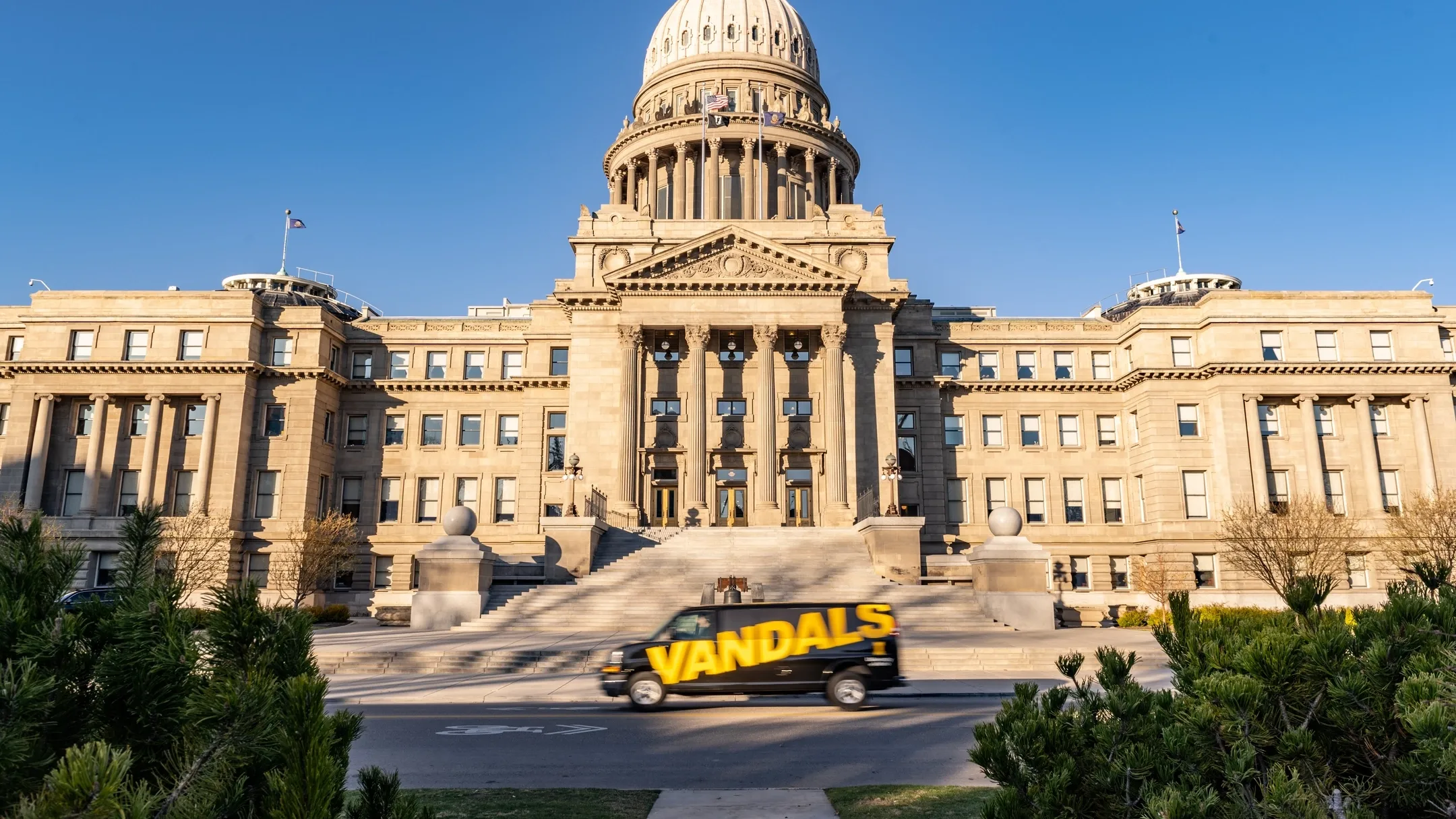 The Enroll Idaho van and  recruitment team visit Boise High Schools to encourage higher education.