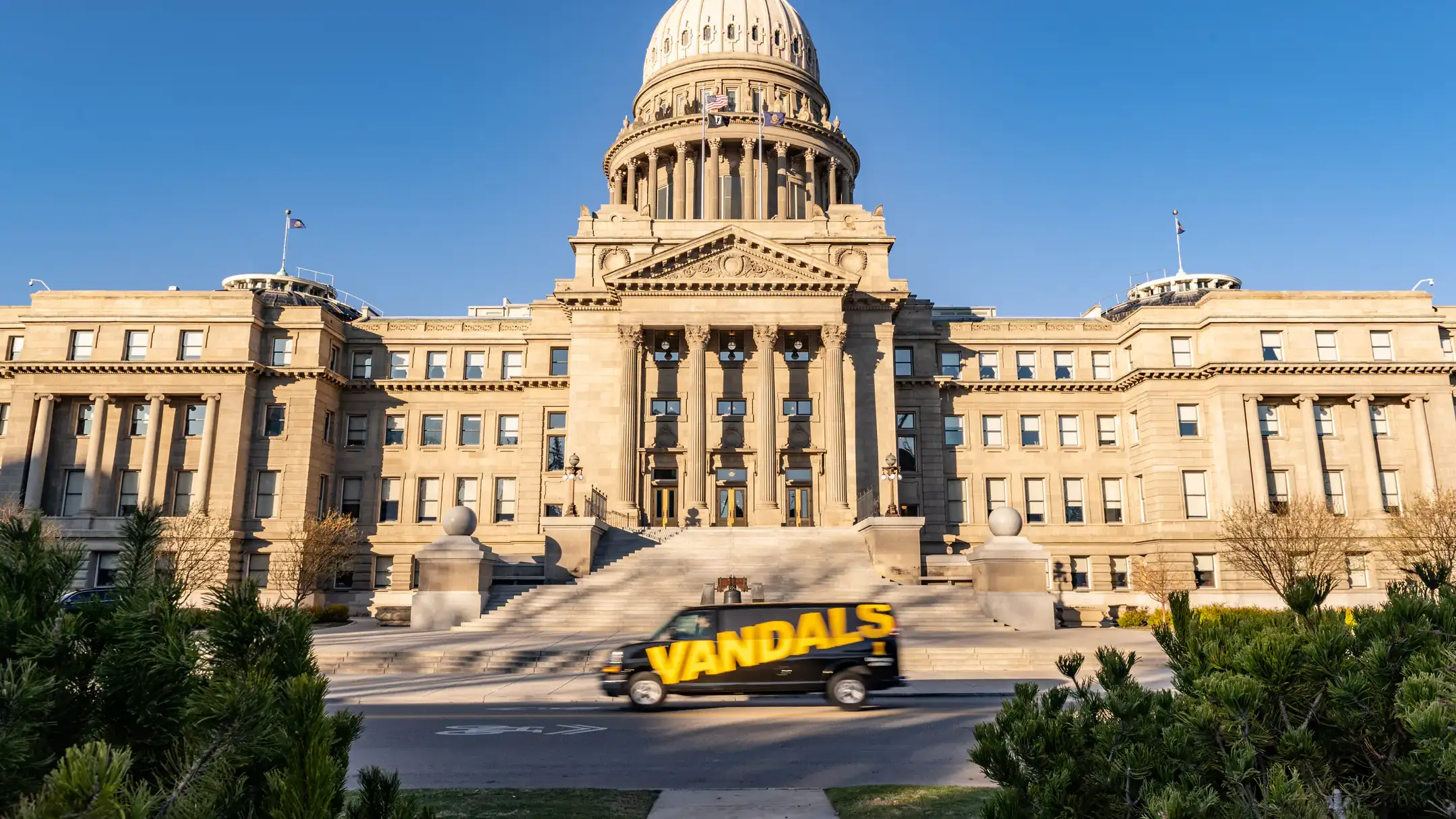 The Enroll Idaho van and  recruitment team visit Boise High Schools to encourage higher education.
