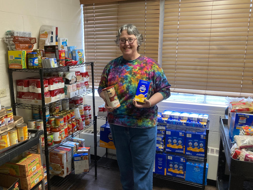Sandra Kelly shows that the Vandal Food Pantry is filled with food for everyone.