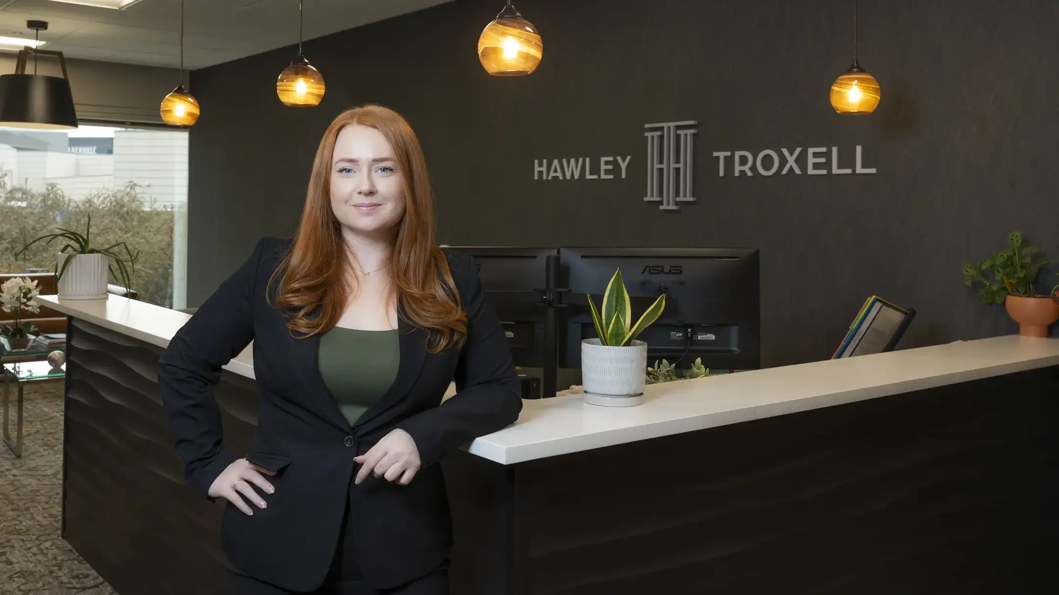 Alyxis Cederstrom, a non-traditional law school student from Twin Falls, ID, is pictured at Hawley Troxell in Boise, ID on Monday, March 23, 2026. Cederstrom is graduating in the spring and will take the bar exam in July.  After that, she has been offered a position at Hawley Troxell in Boise, where she interned last summer.