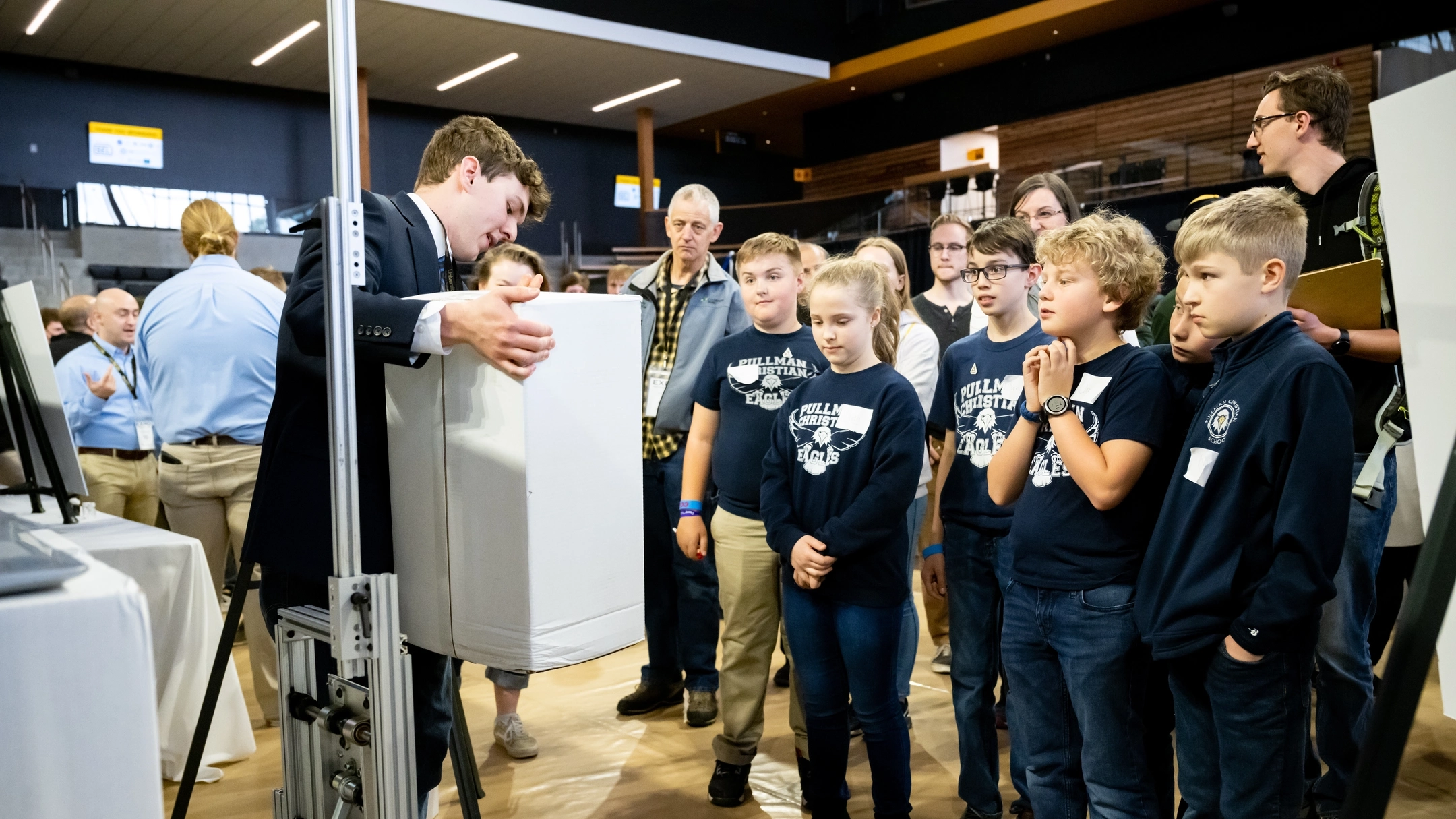 University of Idaho College of Engineering's annual Engineering Design EXPO. The Design EXPO allows current ENGR students to showcase their capstone projects to a wide variety of audiences.