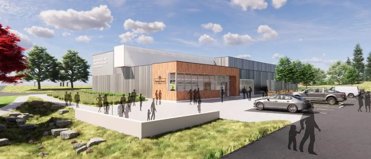Figure mockup of the Meat Science Innovation Center construction