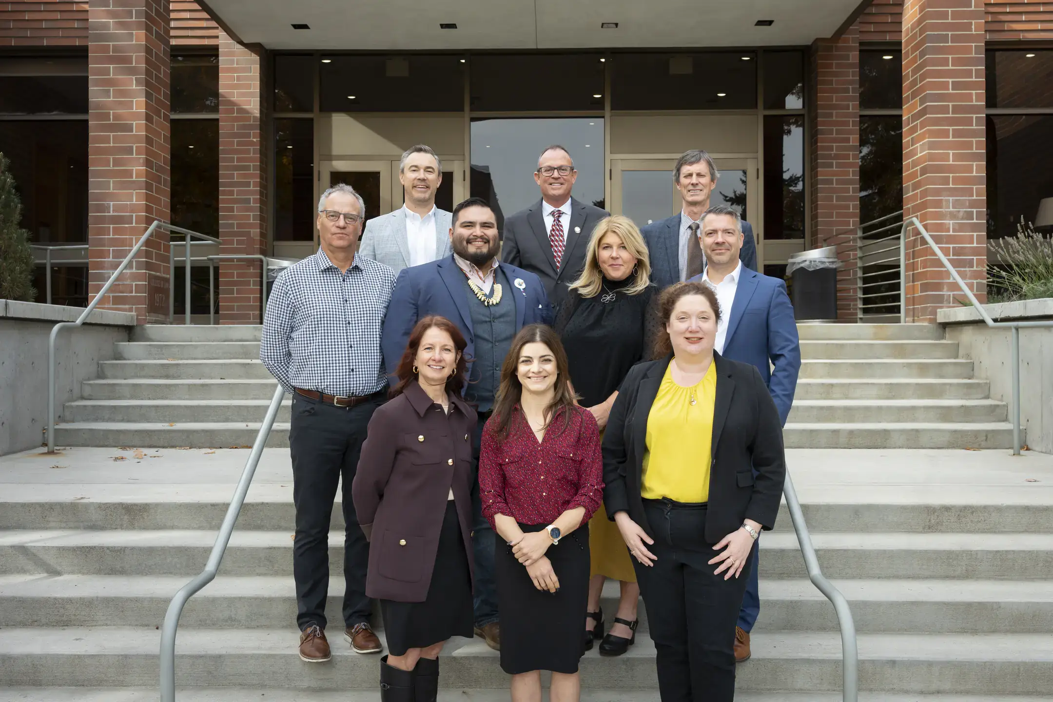 University of Idaho Law Advisory Council group photo at the Menard Law Building.