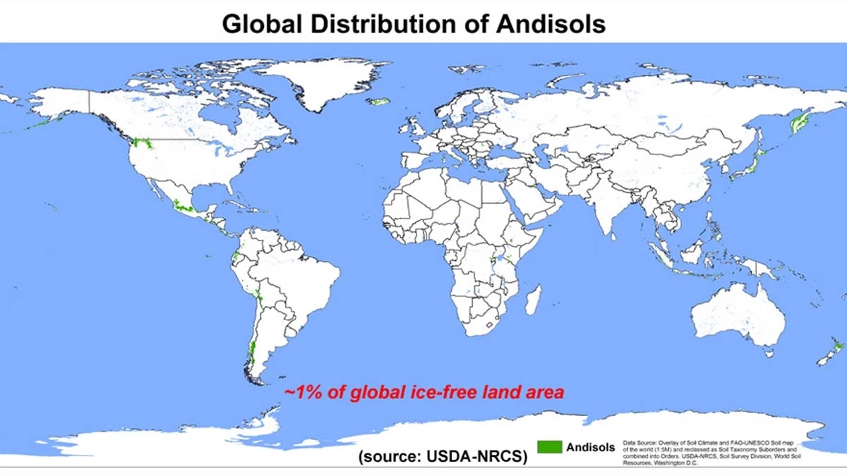 A global map of andisols
