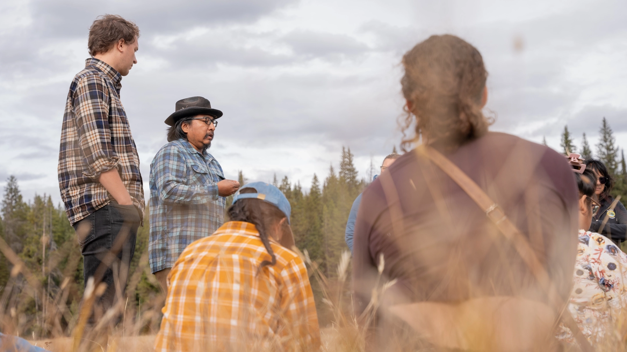 Photos of College of Education, Heath and Human Sciences Indigenous Knowledge for Effective Education Program (IKEEP) and Cultivating Indigenous Research Communities for Leadership in Education (CIRCLES) students at the McCall Outdoor Science School (MOSS) campus.