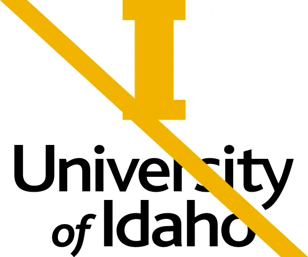 UIdaho logo with altered "I" or wordmark is prohibited.