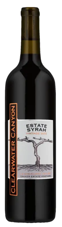 A bottle of Estate Syrah ‘22 by Clearwater Canyon Cellars, Lewiston, Idaho.