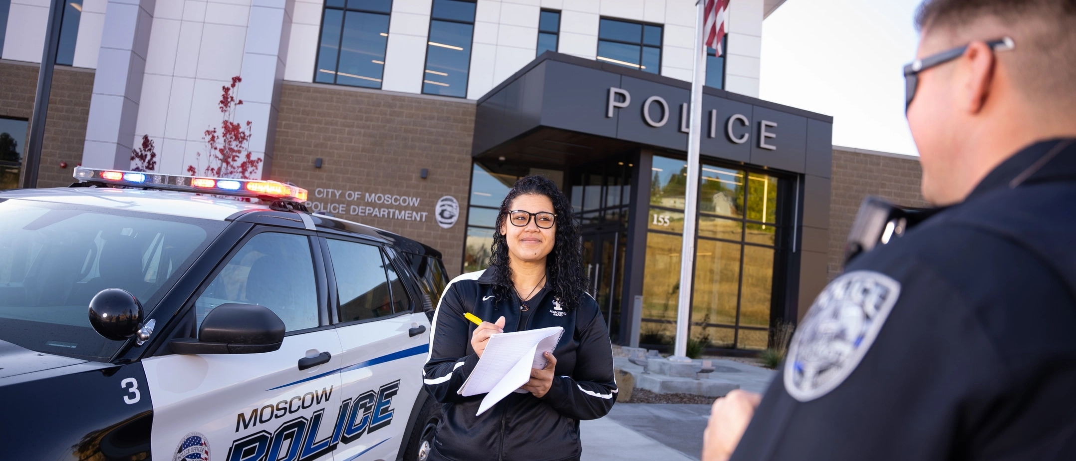 Student Bex Riehm goes on ride-alongs with Moscow Police Department and is a member of the Citizens Police Academy will graduate next spring with a criminology and psych degree
