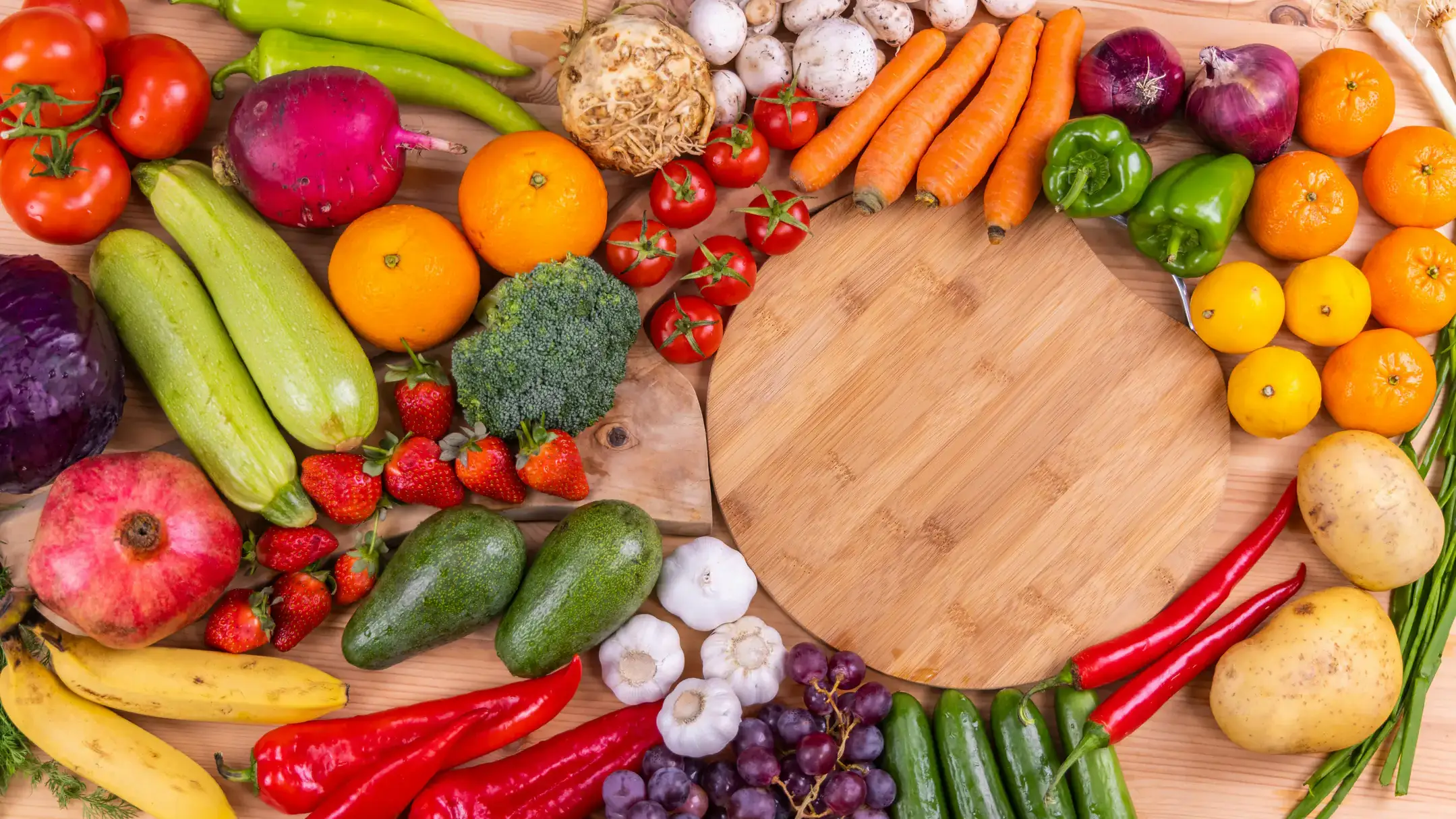 A variety of vegetables displayed