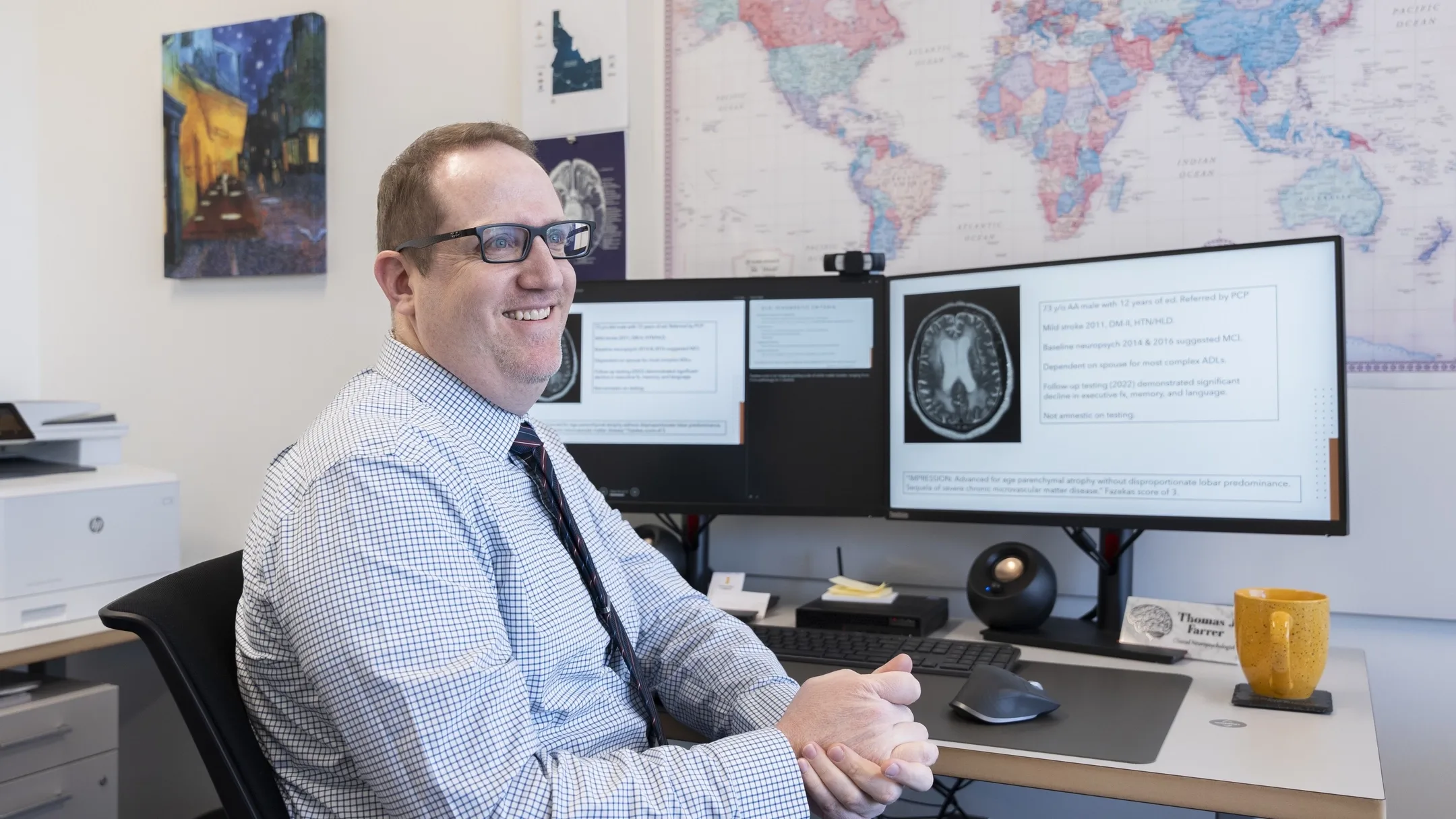 Professor Thomas Farrer lectures about dementia