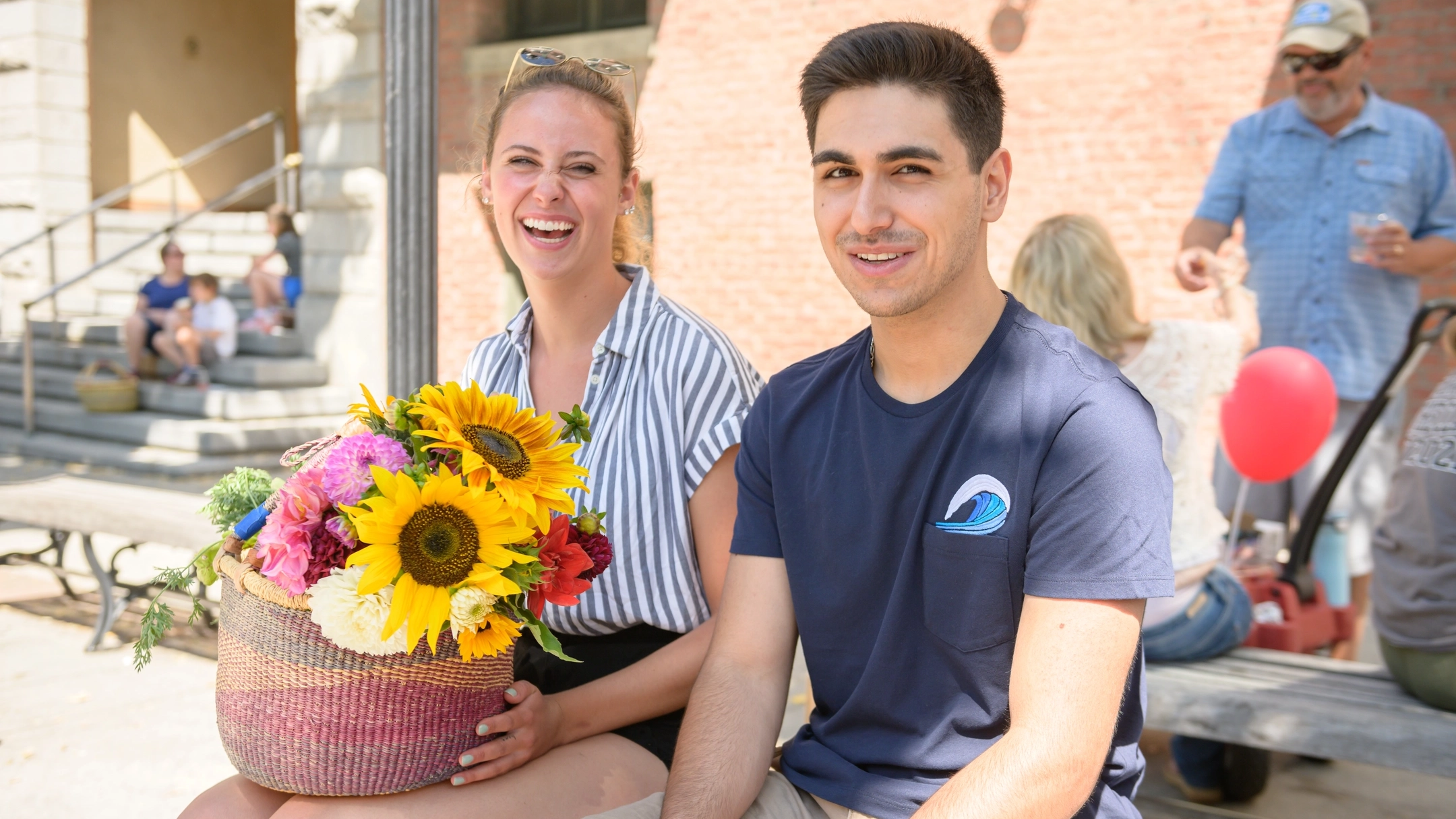 Students and community members gather on Main Street for Moscow Farmer's Market summer 2019