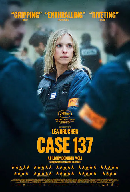 Film poster for “Case 137” featuring Léa Drucker as a police investigator.