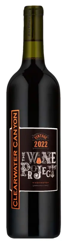 A bottle of The Wine Project ’22 (Petit Sirah/Petit Verdot blend) by Clearwater Canyon Cellars, Lewiston, Idaho.