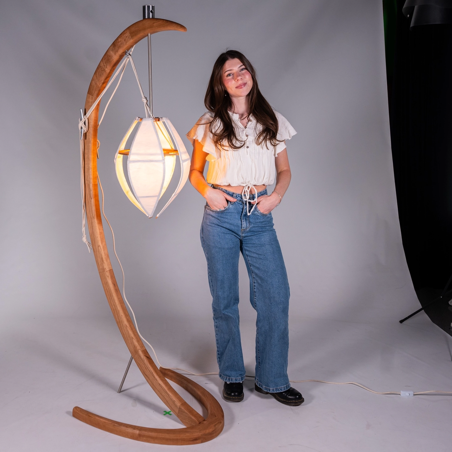 IAD332 (Furniture Design and Construction) cohort students and their final furniture projects are photographed Wednesday, April 23, 2025.