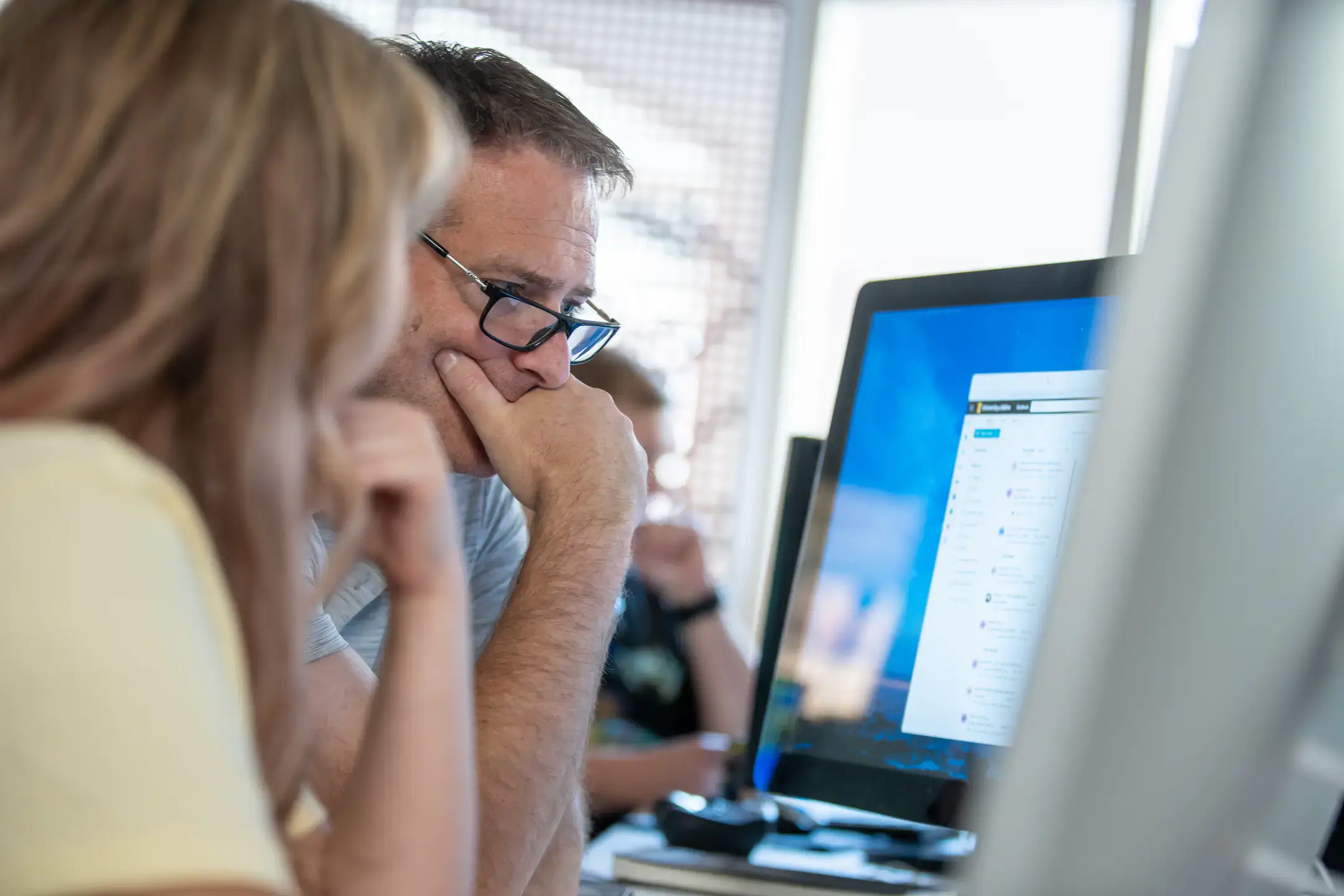 students and faculty working in the Polymorphic Games Studio