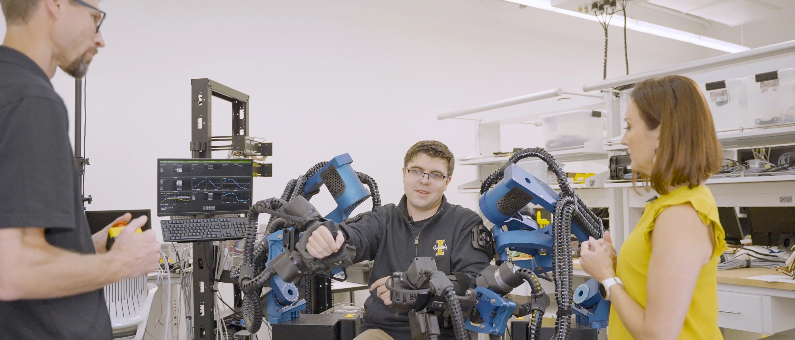 Students Improve Robotic Devices to Advance Treatment for Survivors of Stroke, this machine is coined the BLUE SABINO.