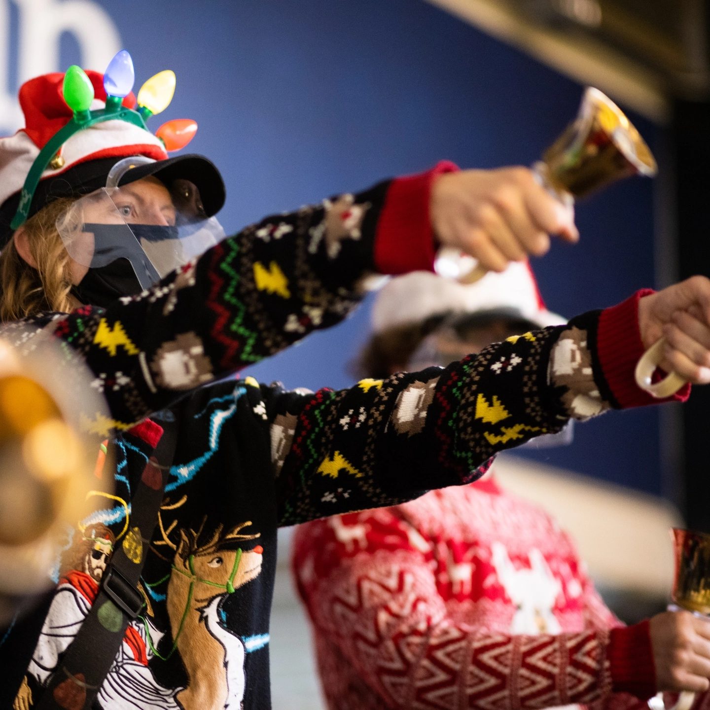 The Vandal Marching Bande using cups as instruments for Year's End