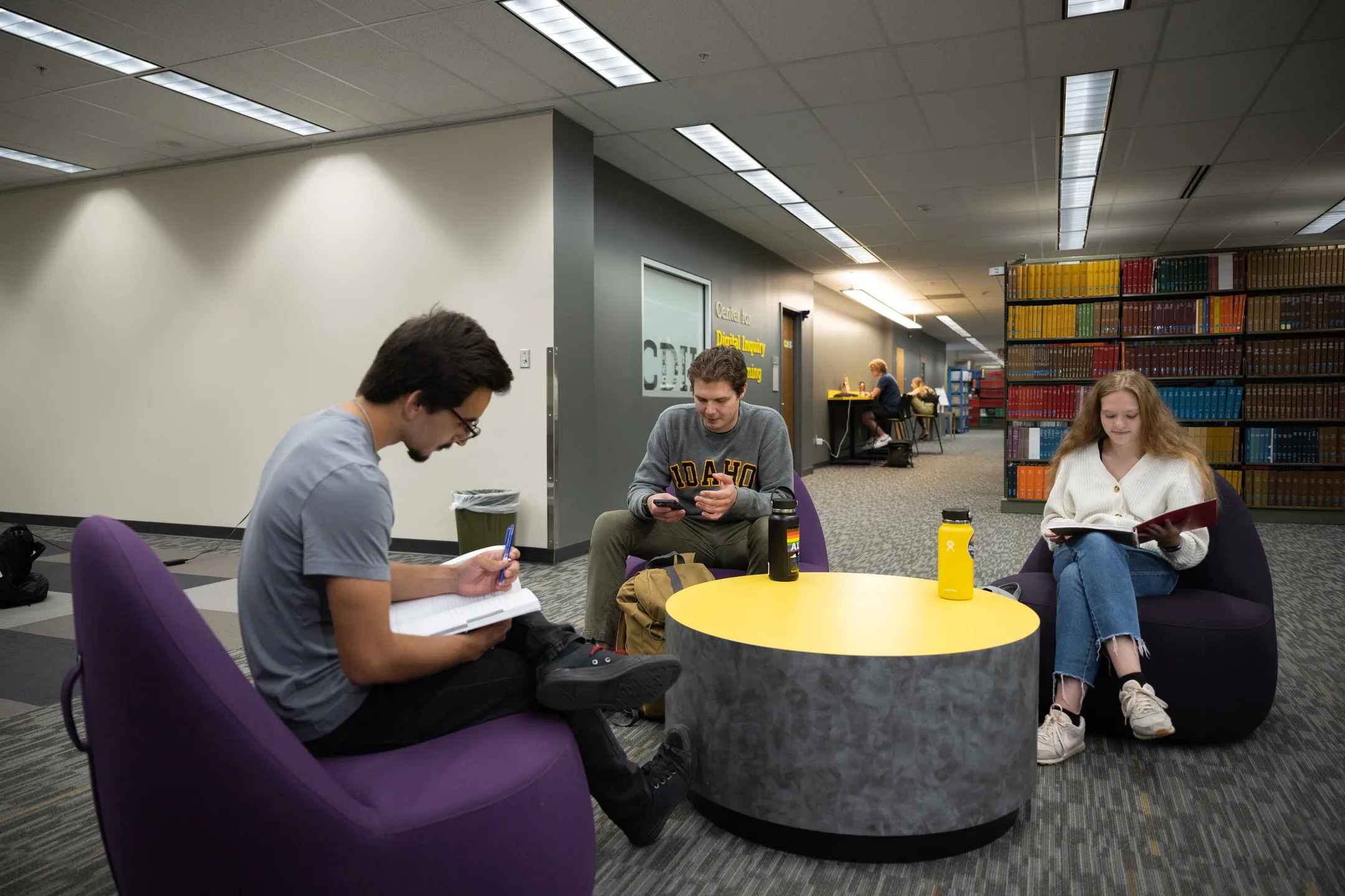 The University of Idaho Library 2nd floor study areas.