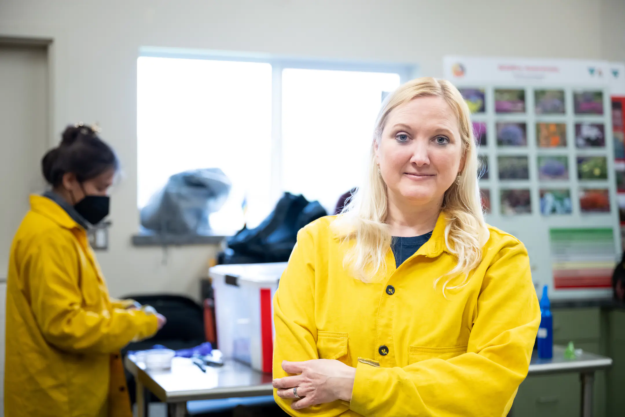 Fire Ecology Lab leadership and team conduct smoke, fire, and microbe research in the Idaho Fire Initiative for Research and Education (IFIRE) Combustion Laboratory at Pitkin Nursery.