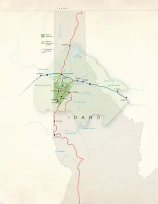 Reservation map of the Coeur d'Alene Tribe