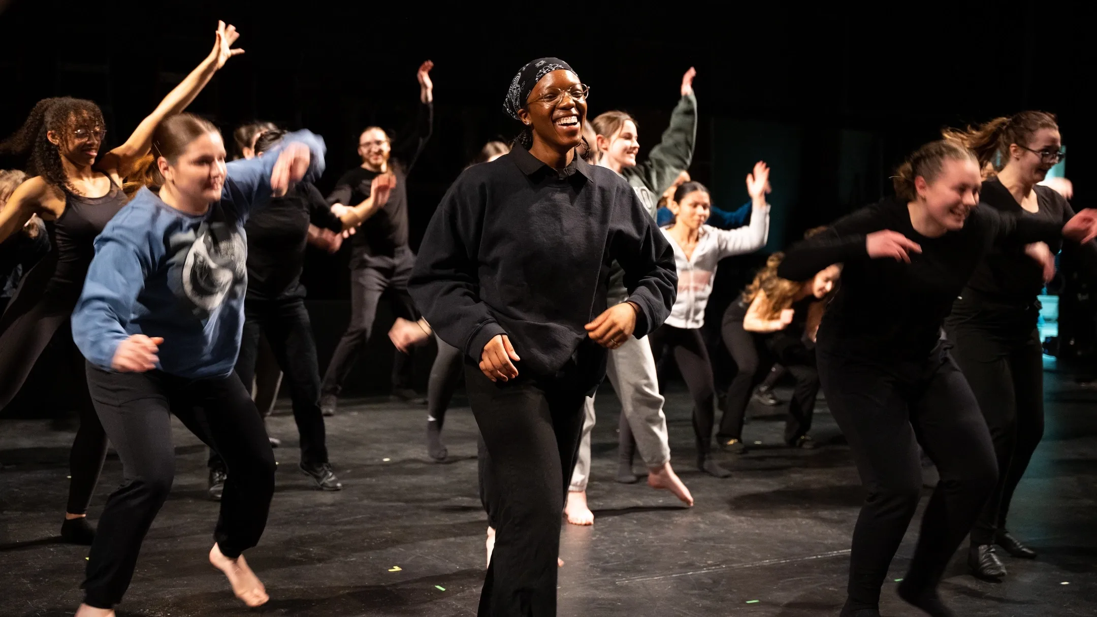 Behind the scenes action of Dancers Drummers Dreamers