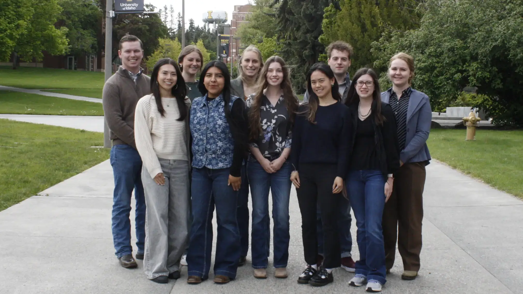 Group photo of summer fellows during a Portland tour