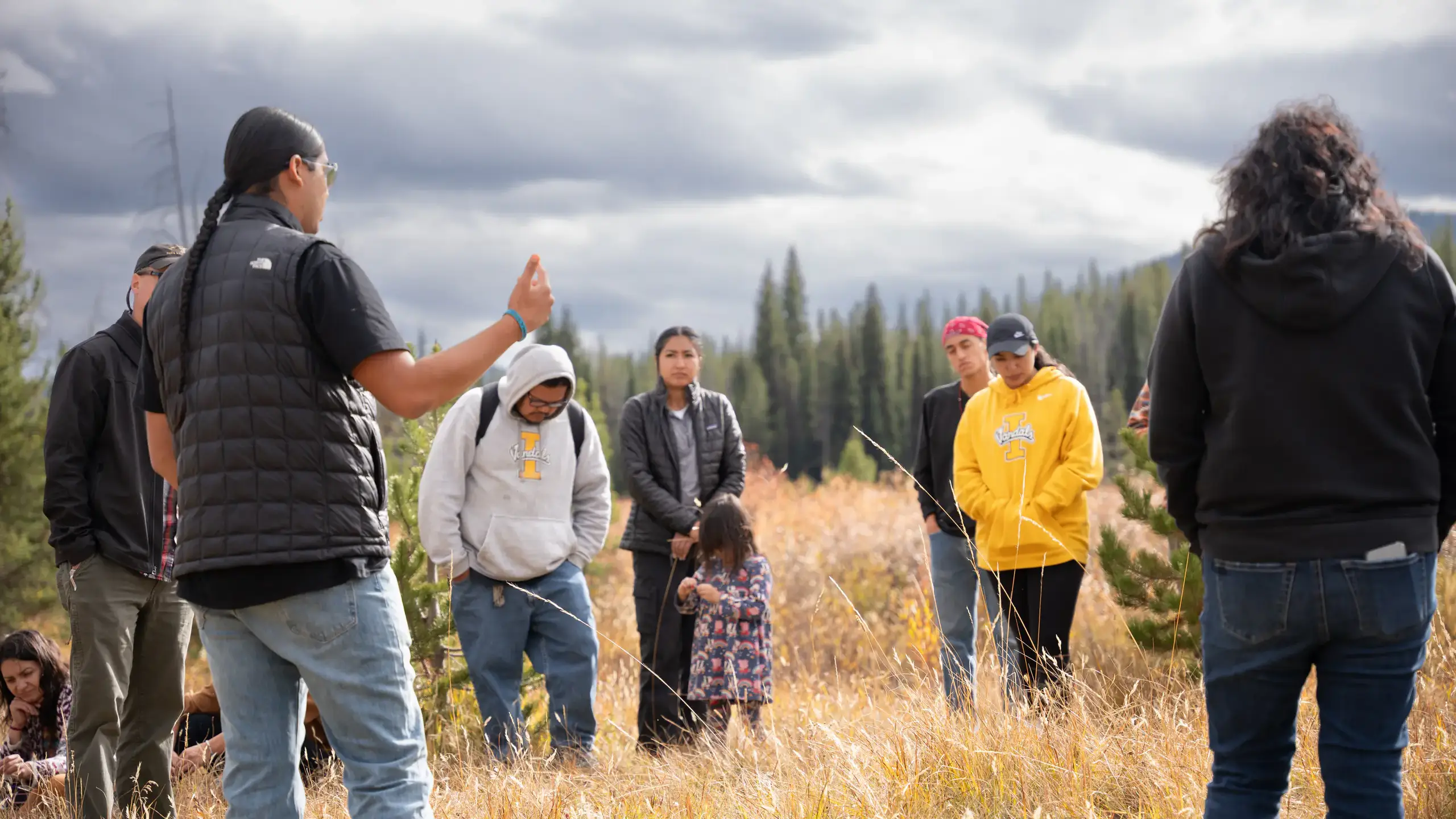 Photos of College of Education, Heath and Human Sciences Indigenous Knowledge for Effective Education Program (IKEEP) and Cultivating Indigenous Research Communities for Leadership in Education (CIRCLES) students at the McCall Outdoor Science School (MOSS) campus.