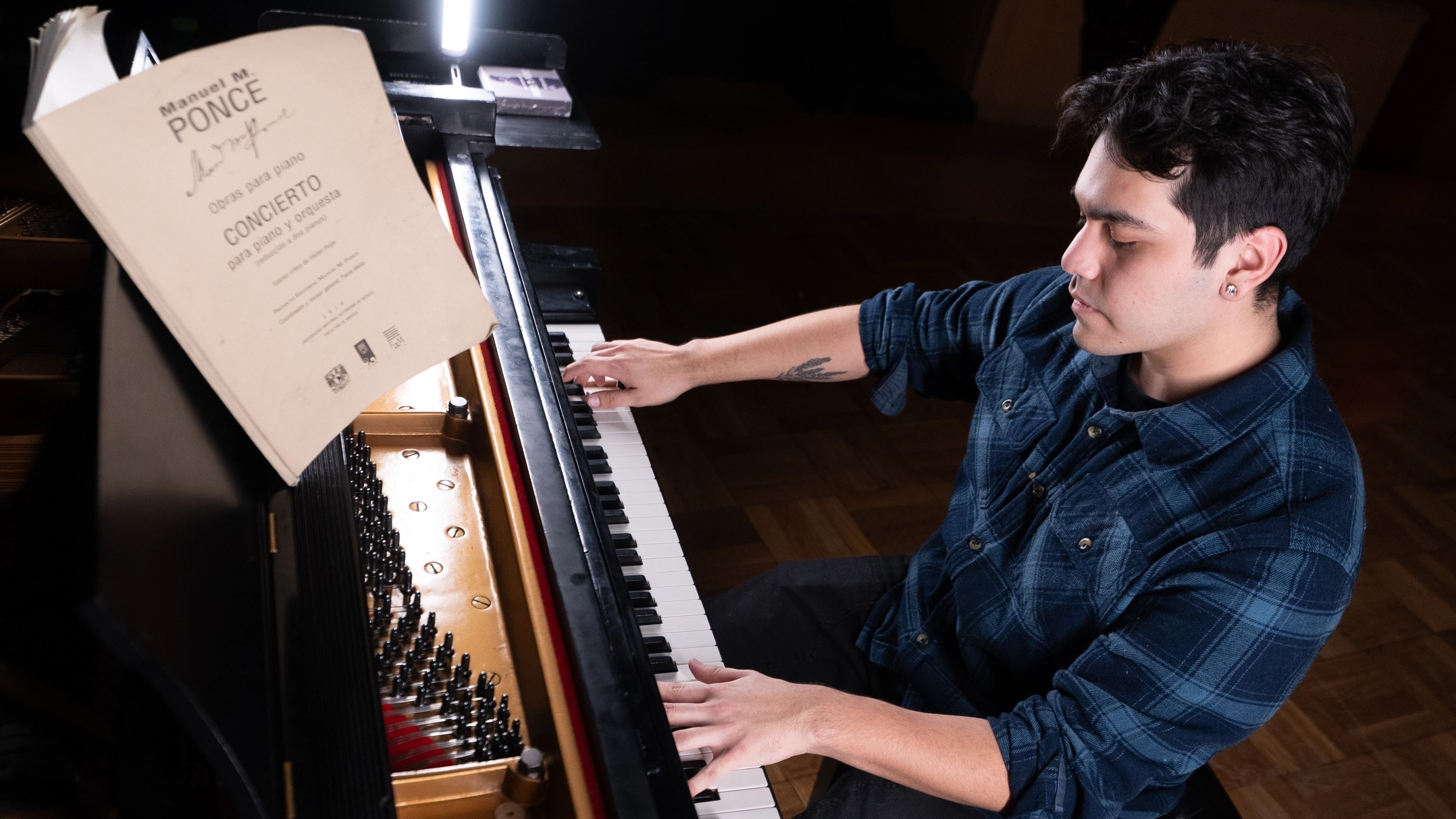 person playing piano