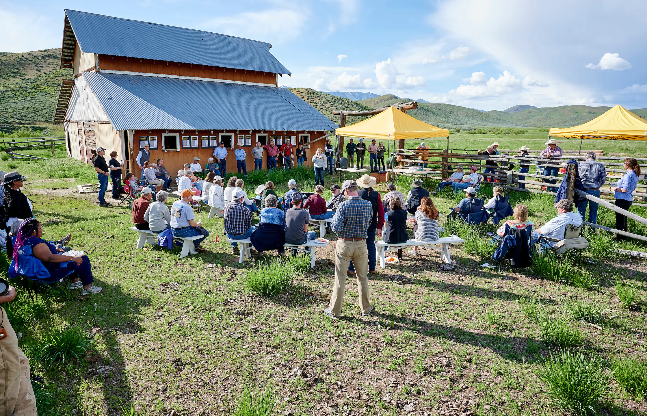 June 1st Sagebrush SaturdayA group of folks at Rinker rock creek ranch event