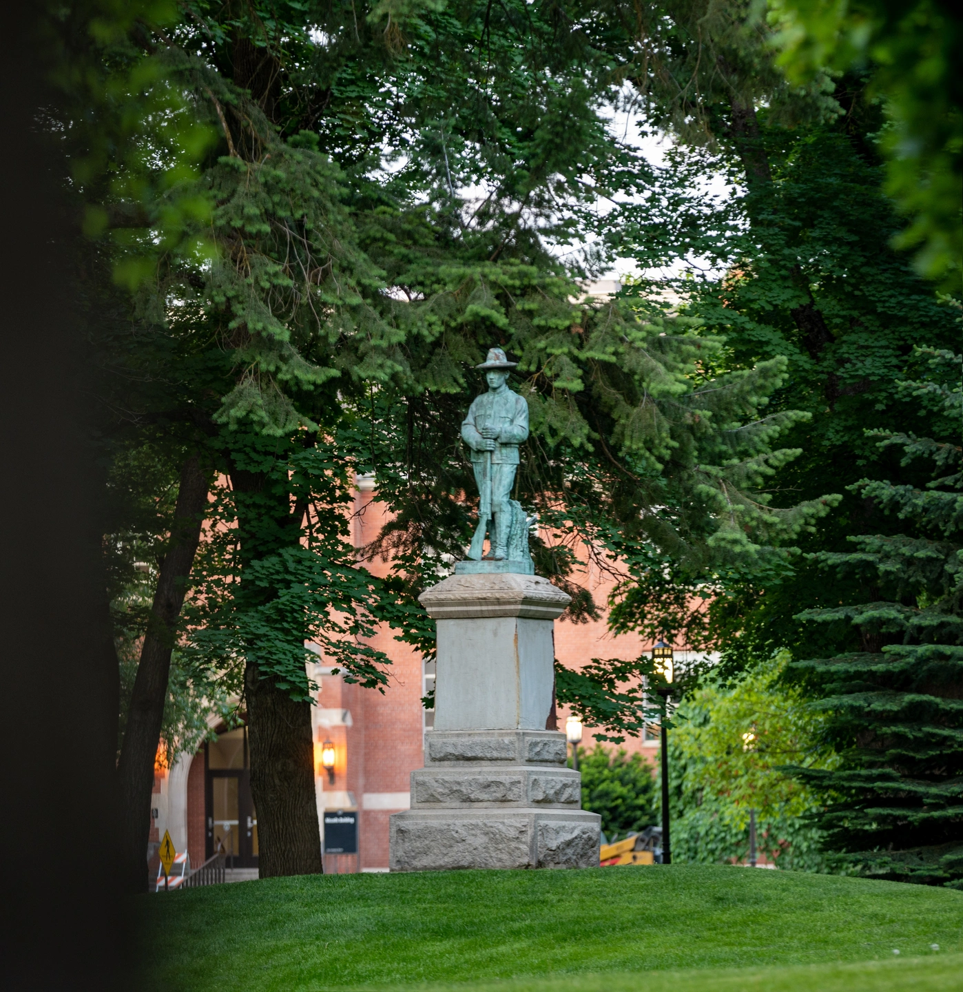Seasonal campus scenery spring stock.