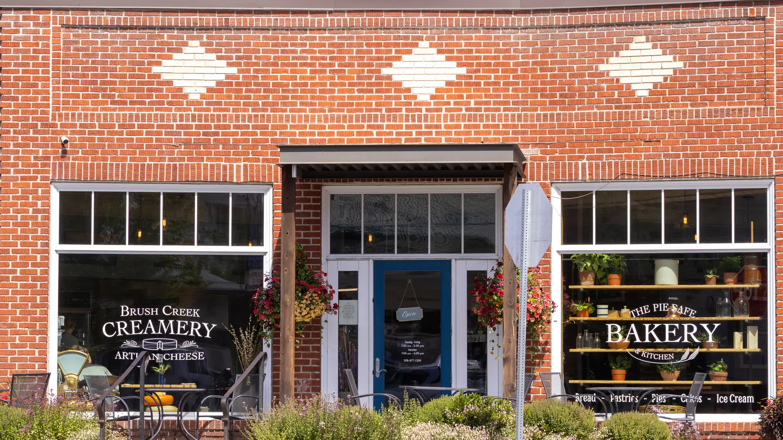 A brick building facade.