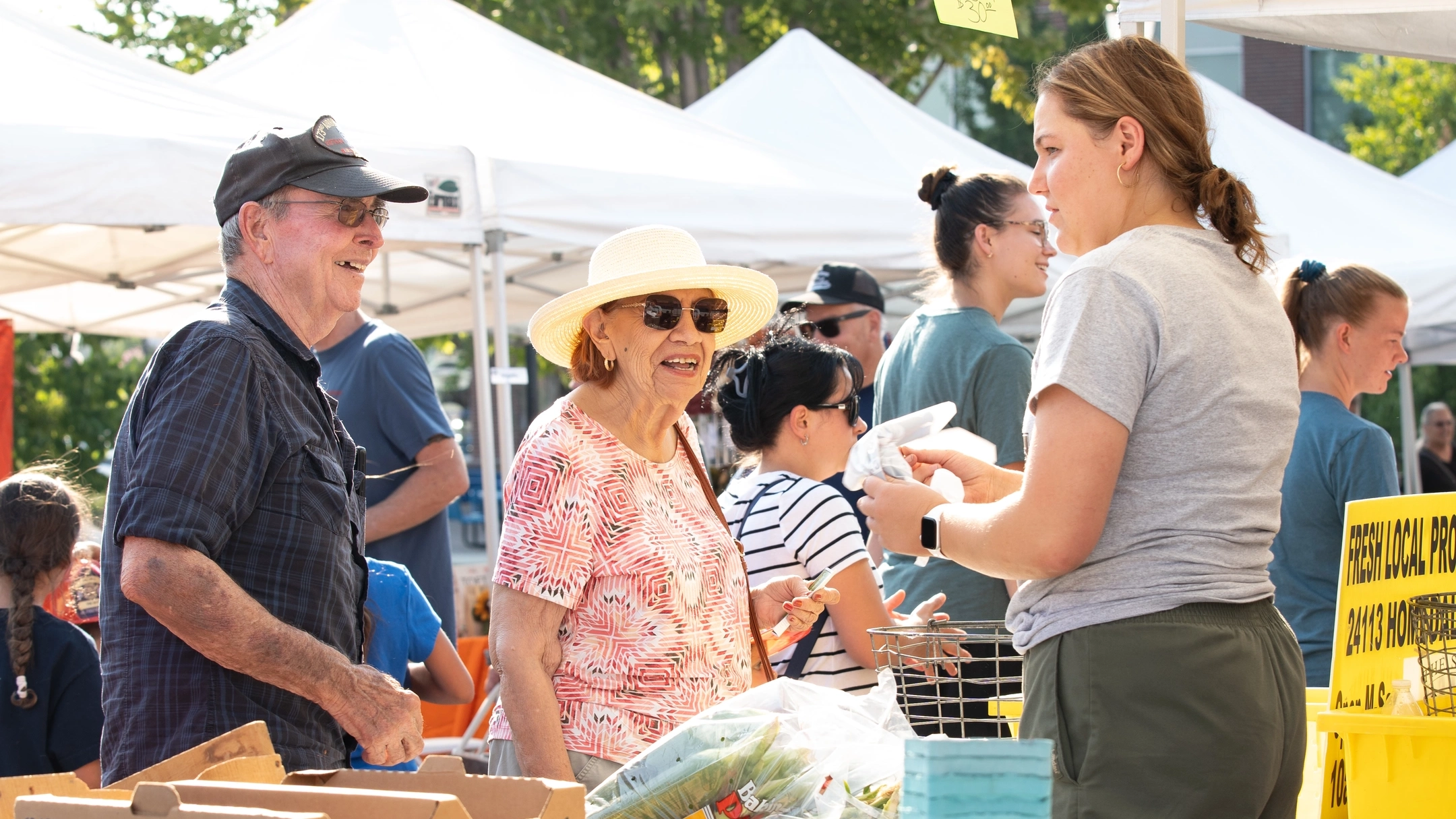 CALS Extension Senior Produce Program's Well Connected Communities grant project for Seniors 60 years and older. Seniors can take part in the program by visiting the weekly booth at Caldwell’s Farm to Fork Market.