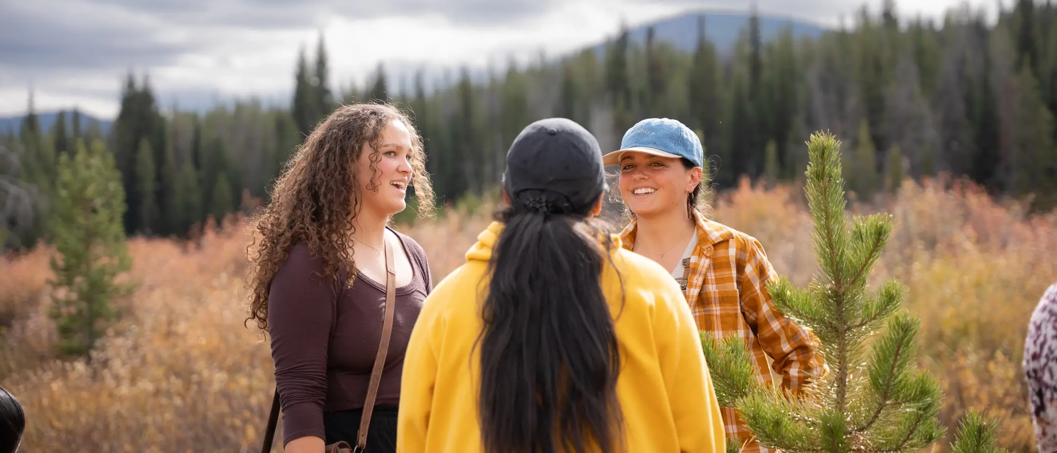 Photos of College of Education, Heath and Human Sciences Indigenous Knowledge for Effective Education Program (IKEEP) and Cultivating Indigenous Research Communities for Leadership in Education (CIRCLES) students at the McCall Outdoor Science School (MOSS) campus.