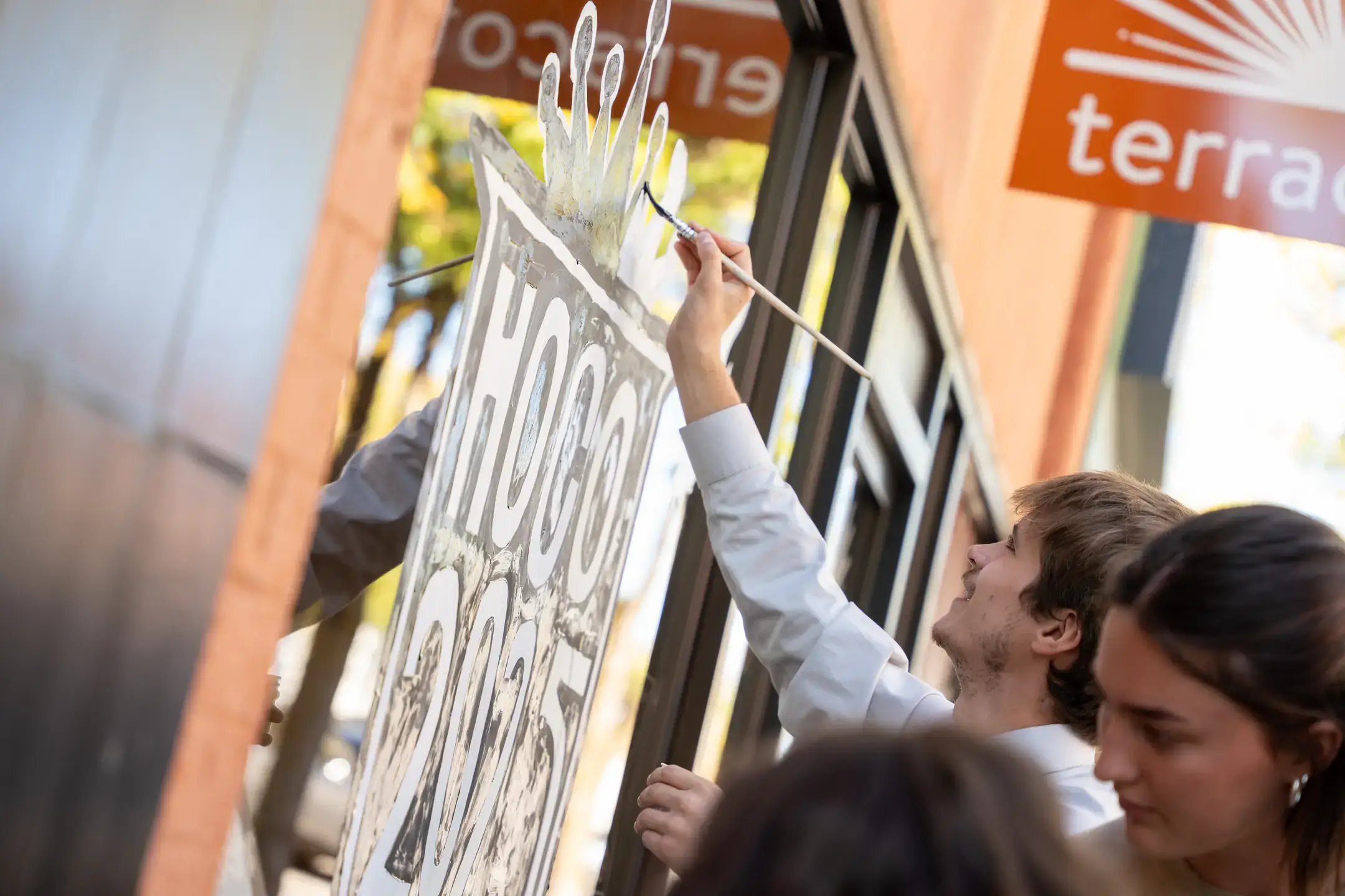 2025 Homecoming Week activities - Vandalize Moscow event. Students paint the windows of businesses in downtown Moscow on Monday, October 6, 2025. This year’s homecoming theme selected by students is “Holla Back!”, a throwback to the year 2000.